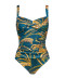 Maillot de bain 1 pièce gainant sans armatures Satin Fruits ocean pineapple Charmline Swimwear sculptant CH 1680 543 656