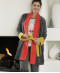 Kimono court Sun Collection homewear Christian Cane Gris jaune rouge ensemble