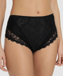 PANTIES & THONGS : Plus size high waisted briefs Acanthe Guipure black