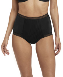 LINGERIE : High waisted briefs with opaque back