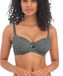 Bikini Tops : Underwired balcony swimming bra sweetheart bikini top