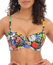 Bikini Tops : Underwired balcony swimming bra sweetheart bikini top