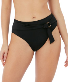 Bikini Bottoms : Black bikini high waisted swim briefs
