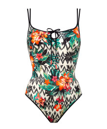 SWIMWEAR : One piece body moulded cups shaping swimsuit no wires Zigzag Companions