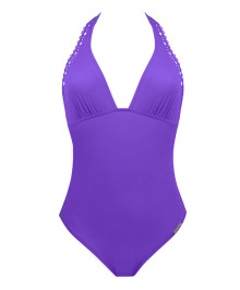 One-piece Swimsuit and Slimming : Open back one piece swimsuit