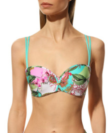 SWIMWEAR : Swimming bandeau bra with moulded cups