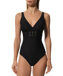 One-piece Swimsuit and Slimming : One piece swimsuit extra support with open back no wires