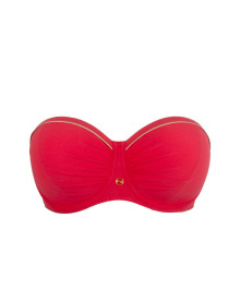 Plus size swimming bandeau bra with moulded cups