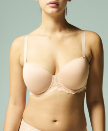 Invisible Bras : Demi cup padded bra with wires Spacer foam