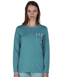 T-Shirt & Caraco : Long sleeve turquoise t-shirt 
