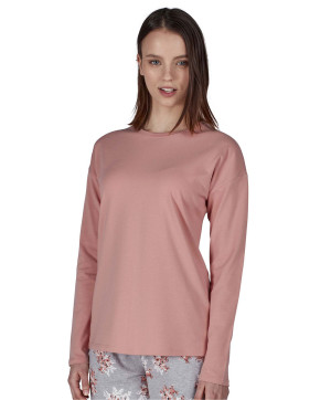 T shirt manches longues rose poudre Sleep & Dream Skiny S 085628 2311