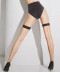 Bas Darling Stay up Noir Black Black Collants et Bas Wolford Face 28060