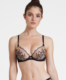 BRAS : Push-up plunge bra with coques