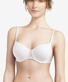Moulded bra with memory foam cups