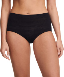 LINGERIE : High cut briefs with textured stripes