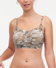 Padded bralette ajustable thin straps camouflage