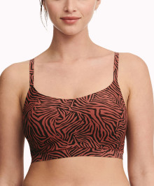 Invisible Bras : Padded bralette ajustable thin straps tiger print