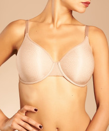 BRAS : Moulded bra with wires Galuchat nude