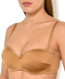LINGERIE : Bandeau bra with removable straps