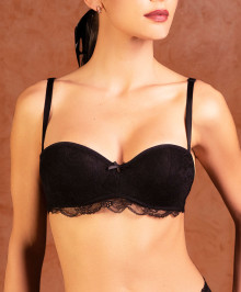 Bandeau bra with removable straps
