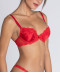 Soutien gorge coque en soie Lise Charmel Splendeur soie rouge ACC8580 RS	4