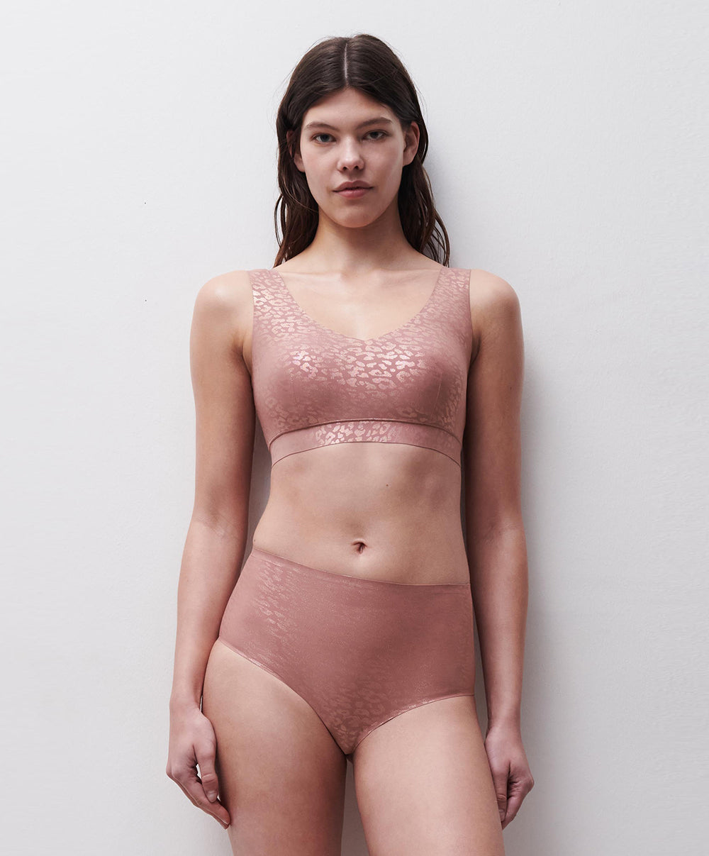 Softstretch léopard paillettes roses B17