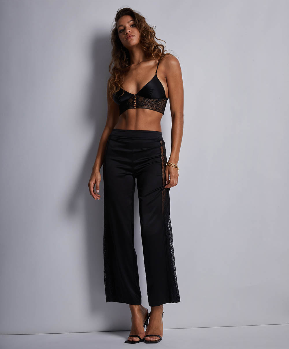 Soutien-gorge triangle soie Midnight whisper Noir Aubade 2S10-NOIR