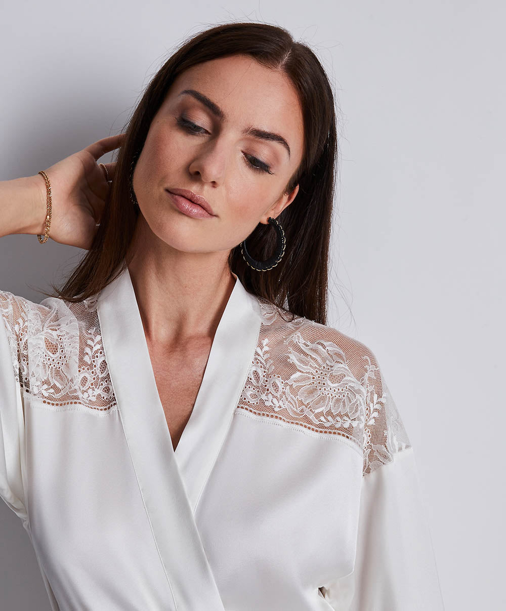 Kimono soie Midnight whisper Opale Aubade 2S65-OPAL