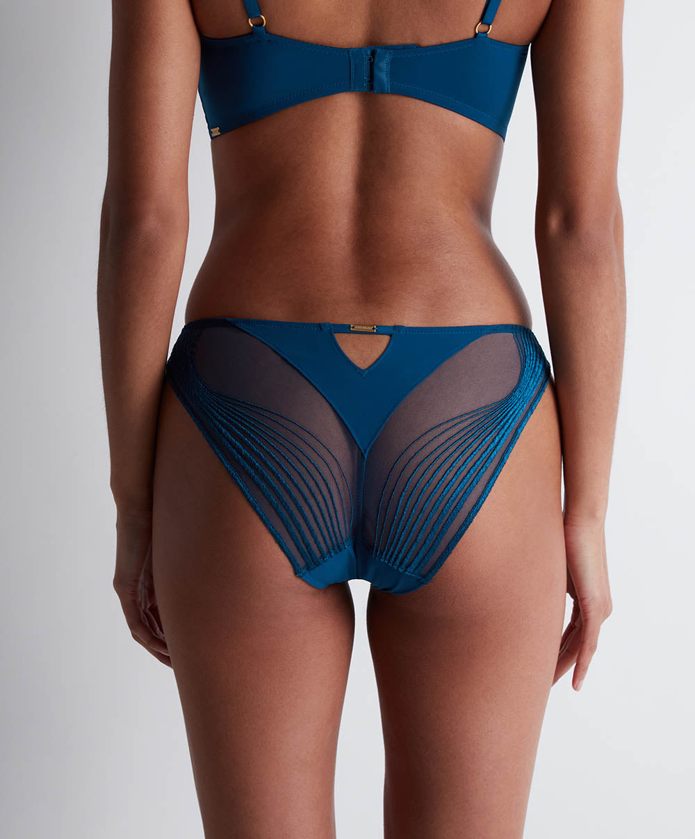 Slip italien Sumptuous waves X Cindy Bruna Imperial blue Aubade 3C27-IMBL