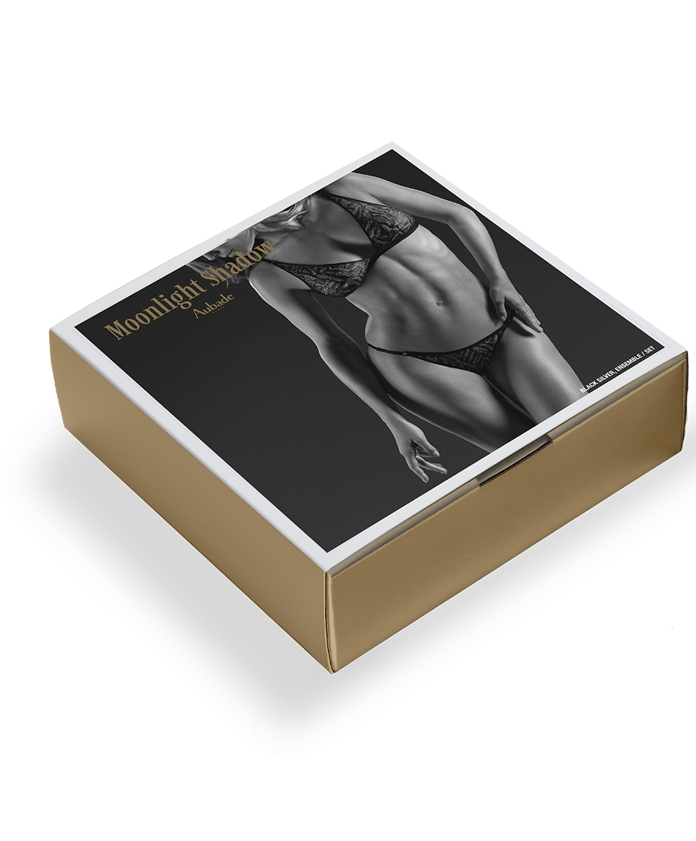 Bralette sans armatures + Mini-cœur Moonlight shadow Black silver Aubade 3X80-1-BLAI