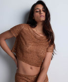Top prêt à porter col bateau Stardust dream Amber gold Aubade 4D48-AMBG
