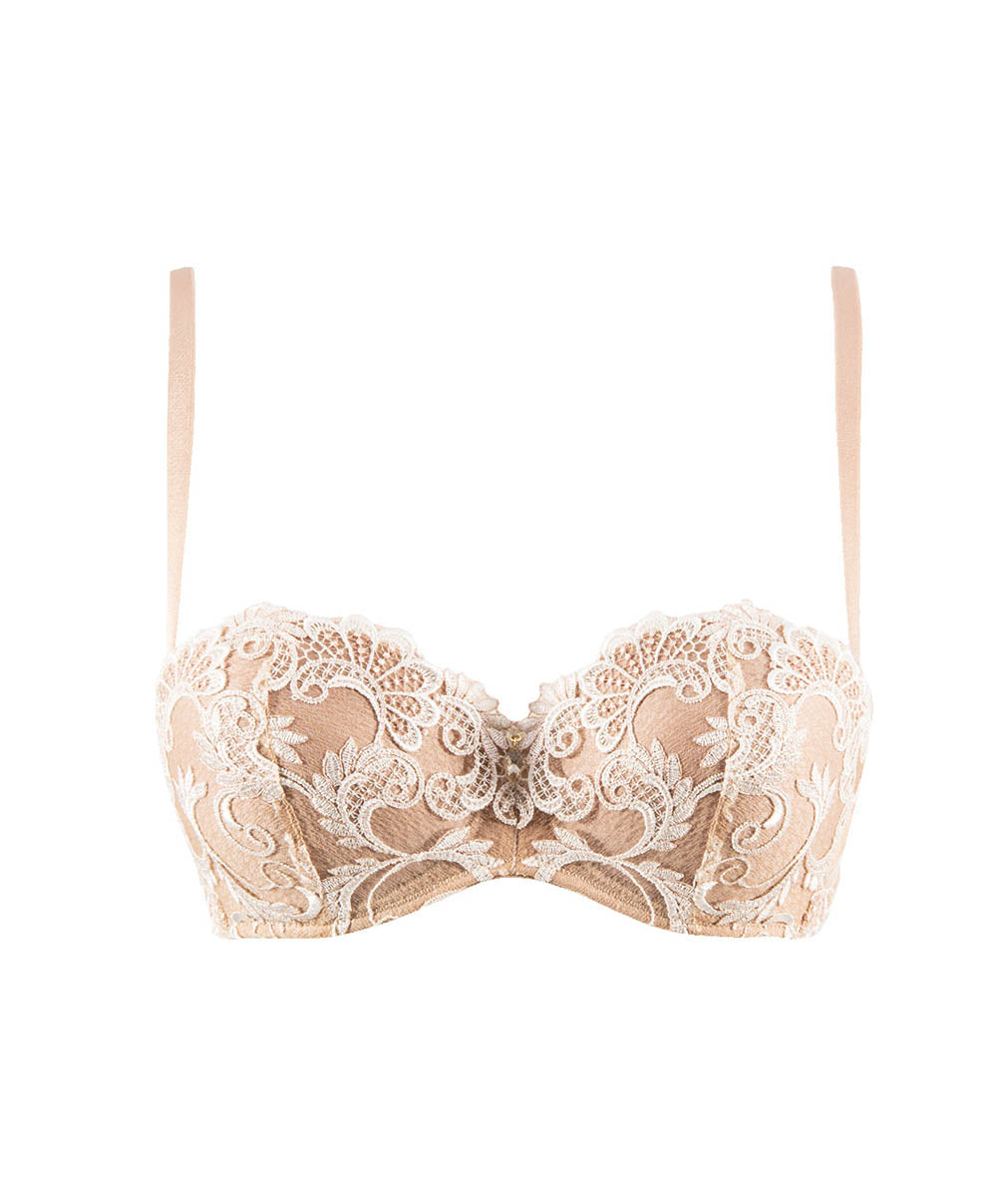 Soutien-gorge bandeau bretelles amovibles Lise Charmel Dressing Floral ambre nacre ACC5688-AN