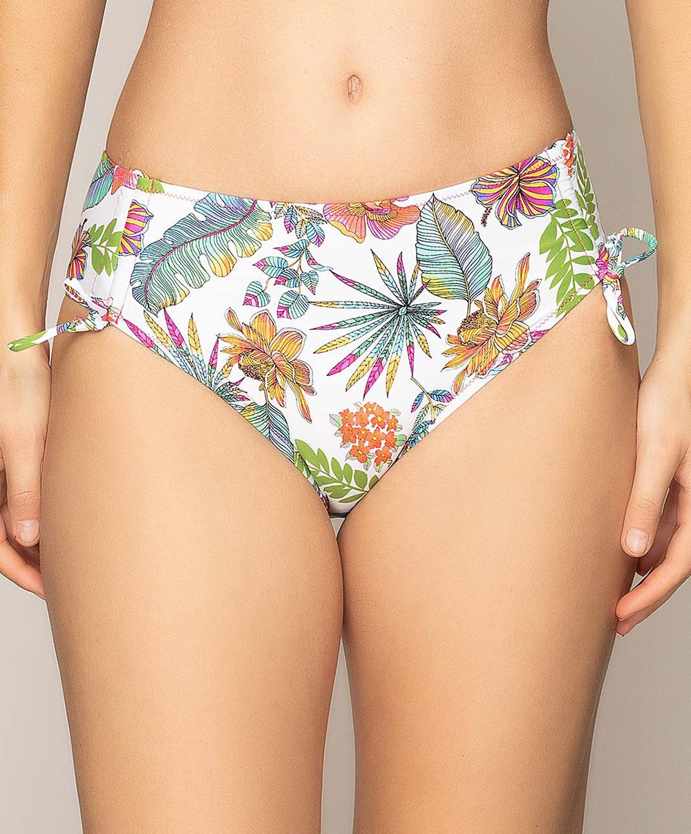 Bas de maillot de bain slip à coulisses La tropicale blanc Antigel Bain FBA0662-BT