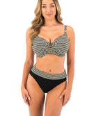 Bas de maillot de bain culotte ceinture ajustable Fantasie swim Koh lipe Black and cream FS504677-LAC