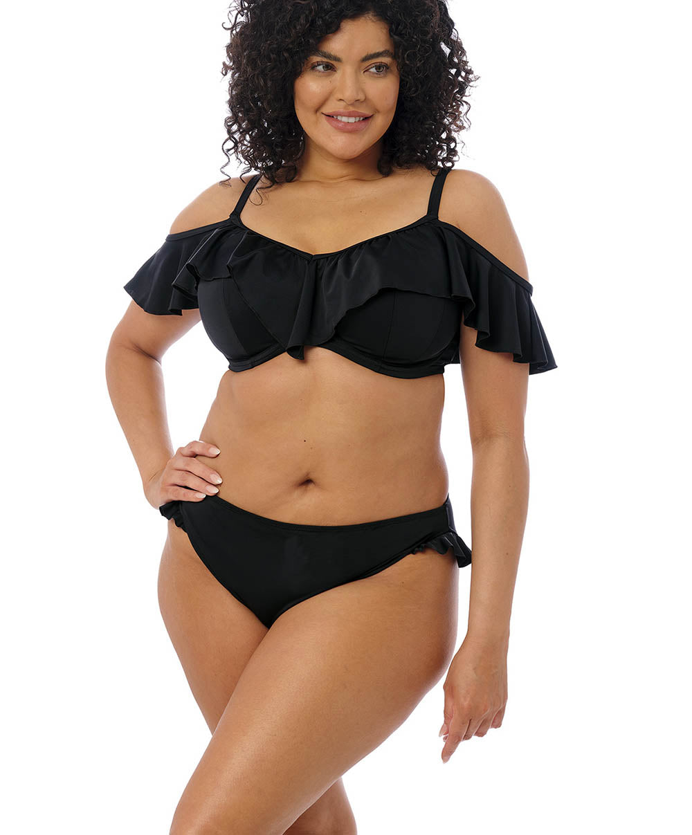 Bas de maillot de bain grande taille jambe haute Elomi swim Plain sailing Black ES7288-BLK