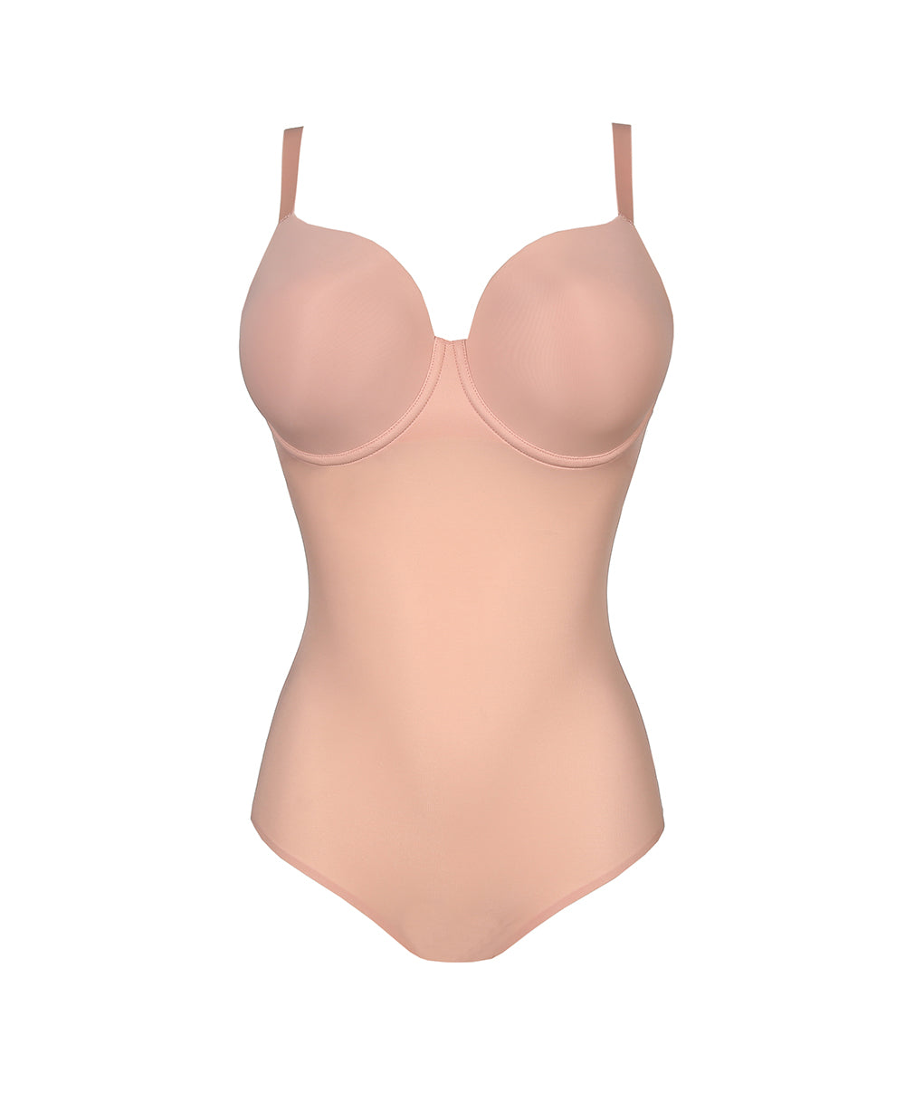 Body  bonnets moulés lisses à armatures invisible PrimaDonna Figuras rose poudré 0463256-PWD