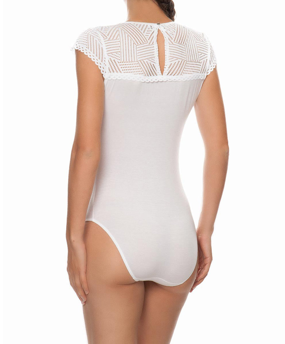 Body à manches courtes Antigel de Lise Charmel Tressage Graphic blanc ELC5237-TB