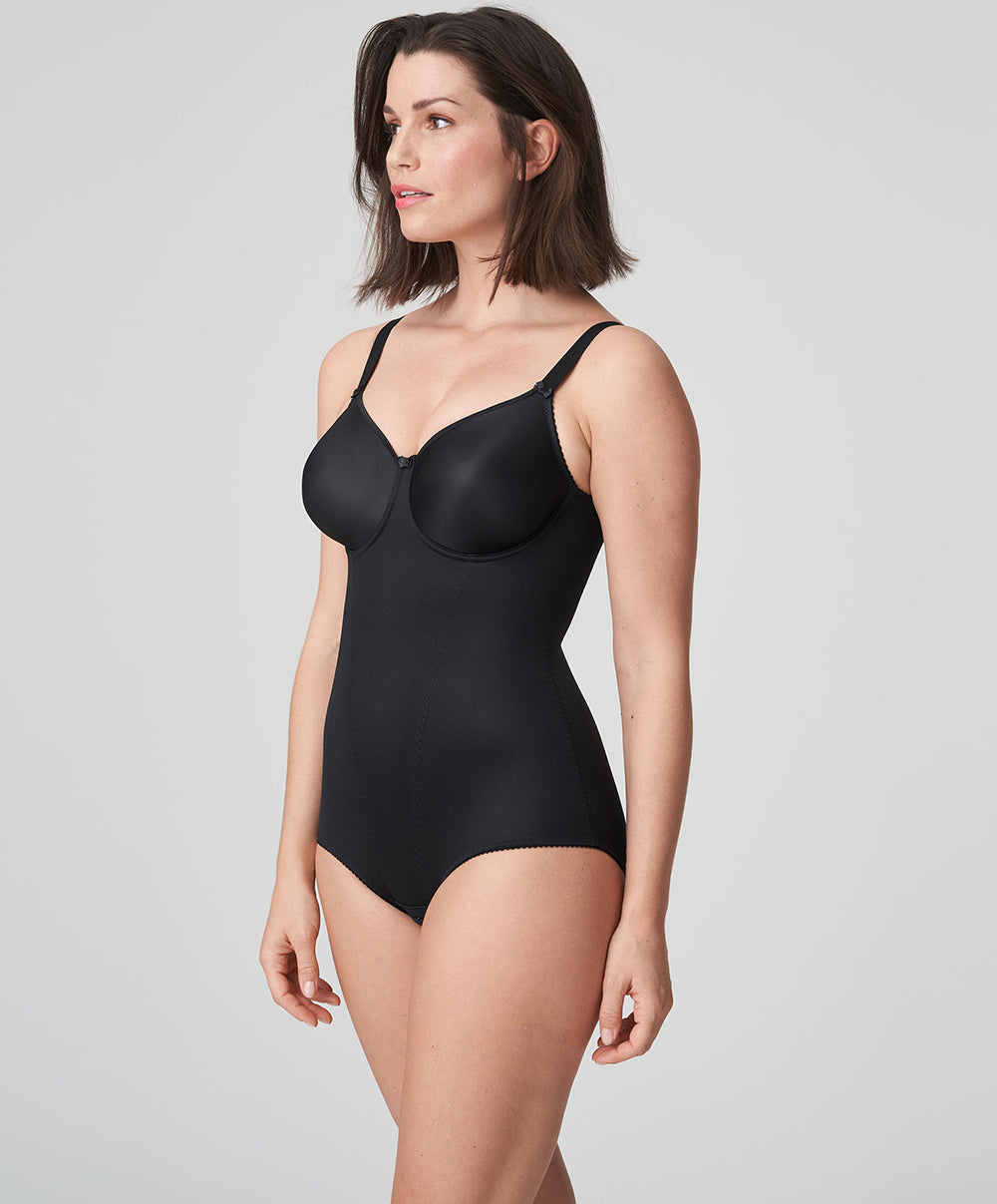 Body sculptant bonnets moulés lisses à armatures invisible PrimaDonna Satin noir 0461330-ZWA
