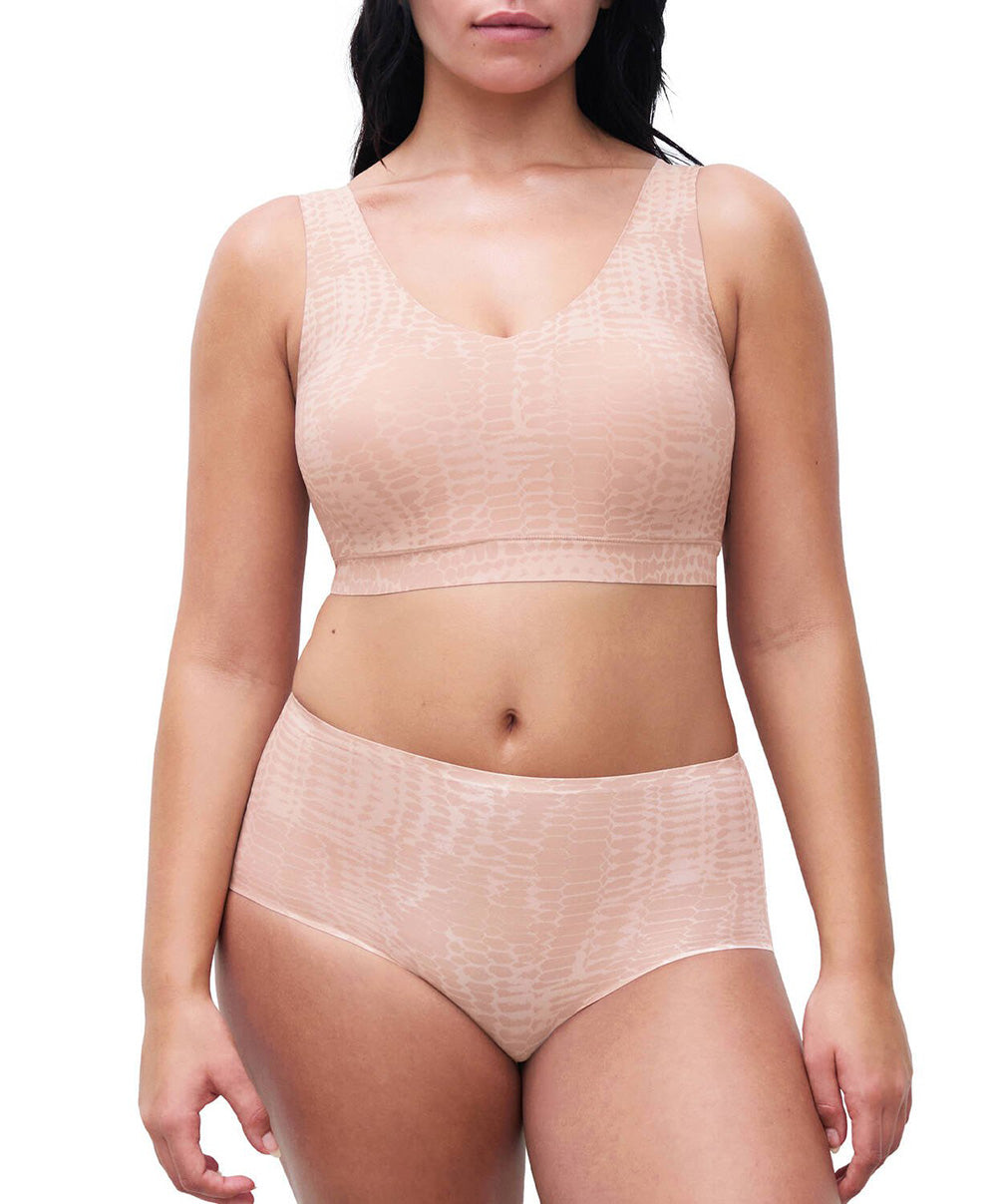 Brassière crop top à coques Chantelle Softstretch imprimé sepent clair C11D10-A20 3