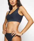 Brassière paddée col V Chantelle Soft Stretch bleu d'hiver C16A10-009
