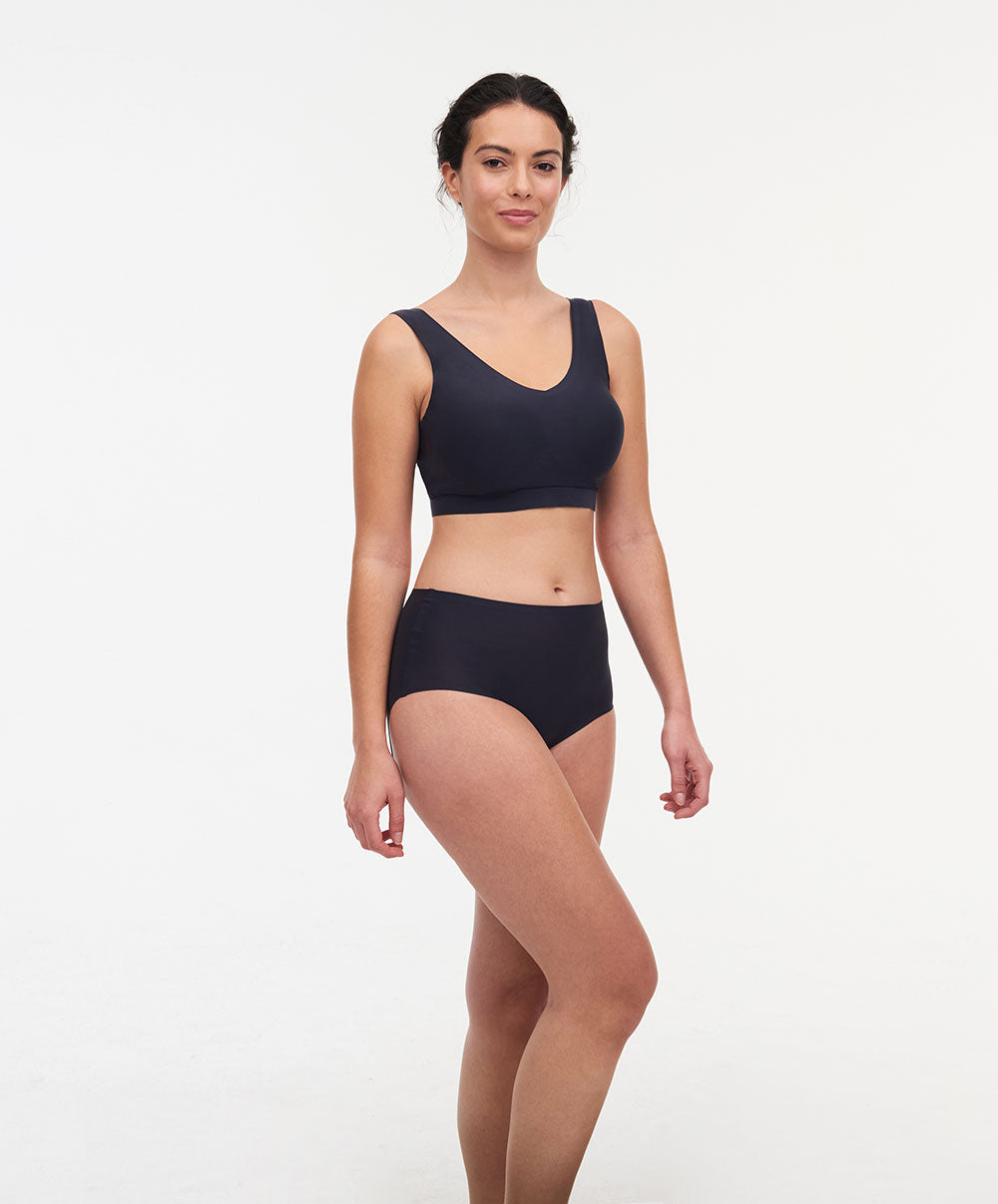 Brassière paddée col V Chantelle Soft Stretch gris profond C16A10-0SE