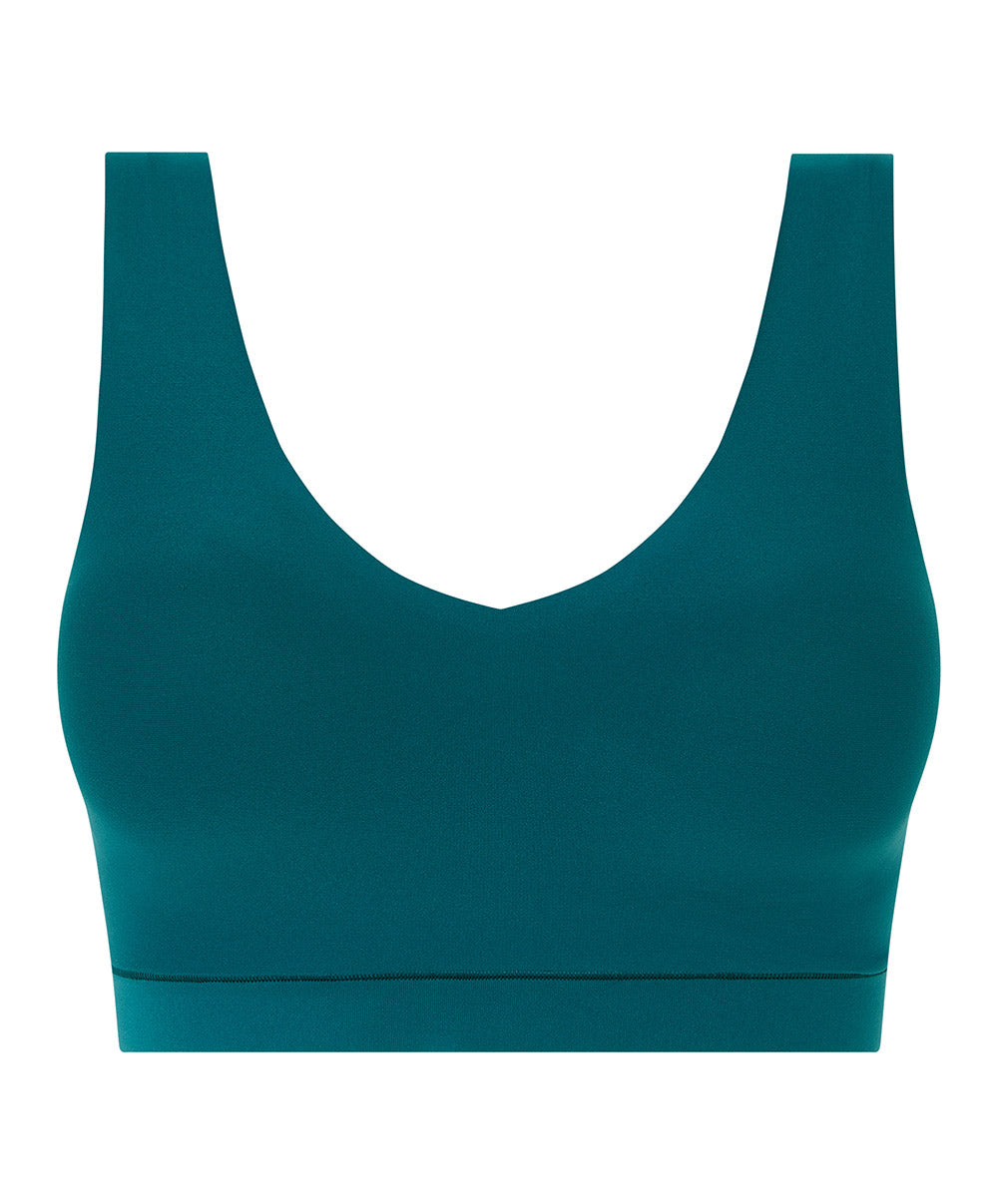 Brassière paddée col V Chantelle Soft Stretch vert orient C16A10-0BK