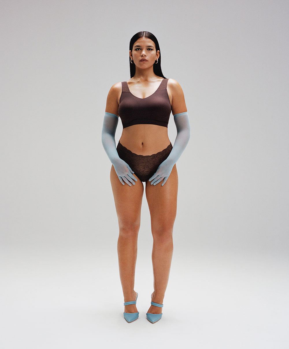 Brassière paddée dentelle Chantelle Soft Stretch brun C11G10-0JL