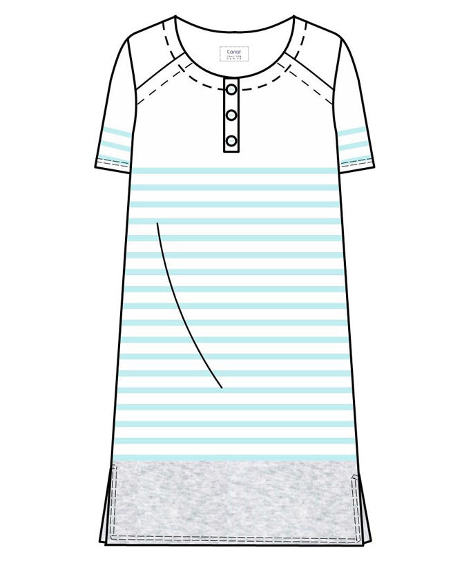 Chemise de nuit d'été en coton  Canat blanc