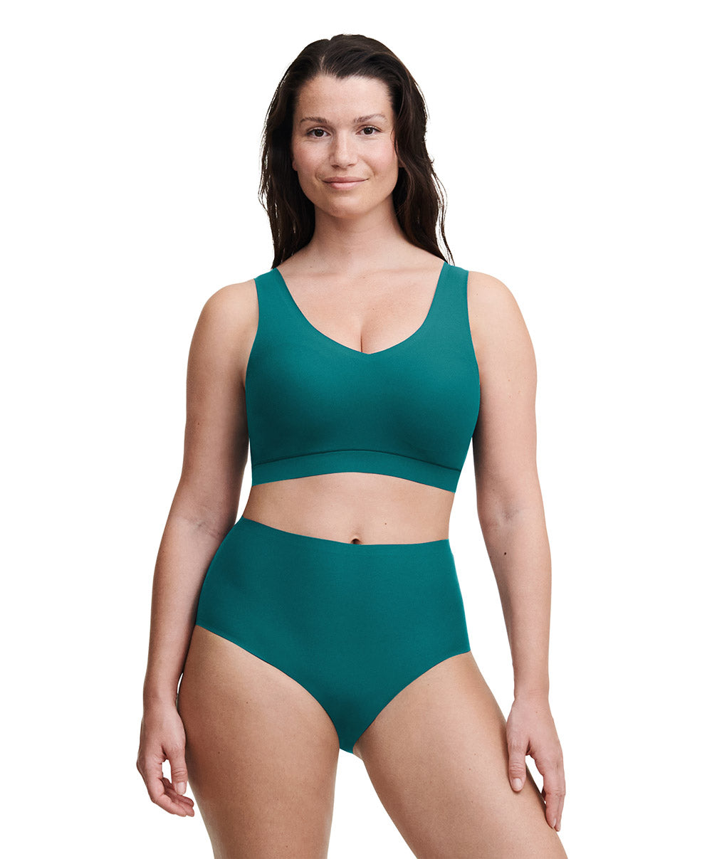 Culotte haute grande taille Chantelle Soft Stretch vert orient C11370-0BK