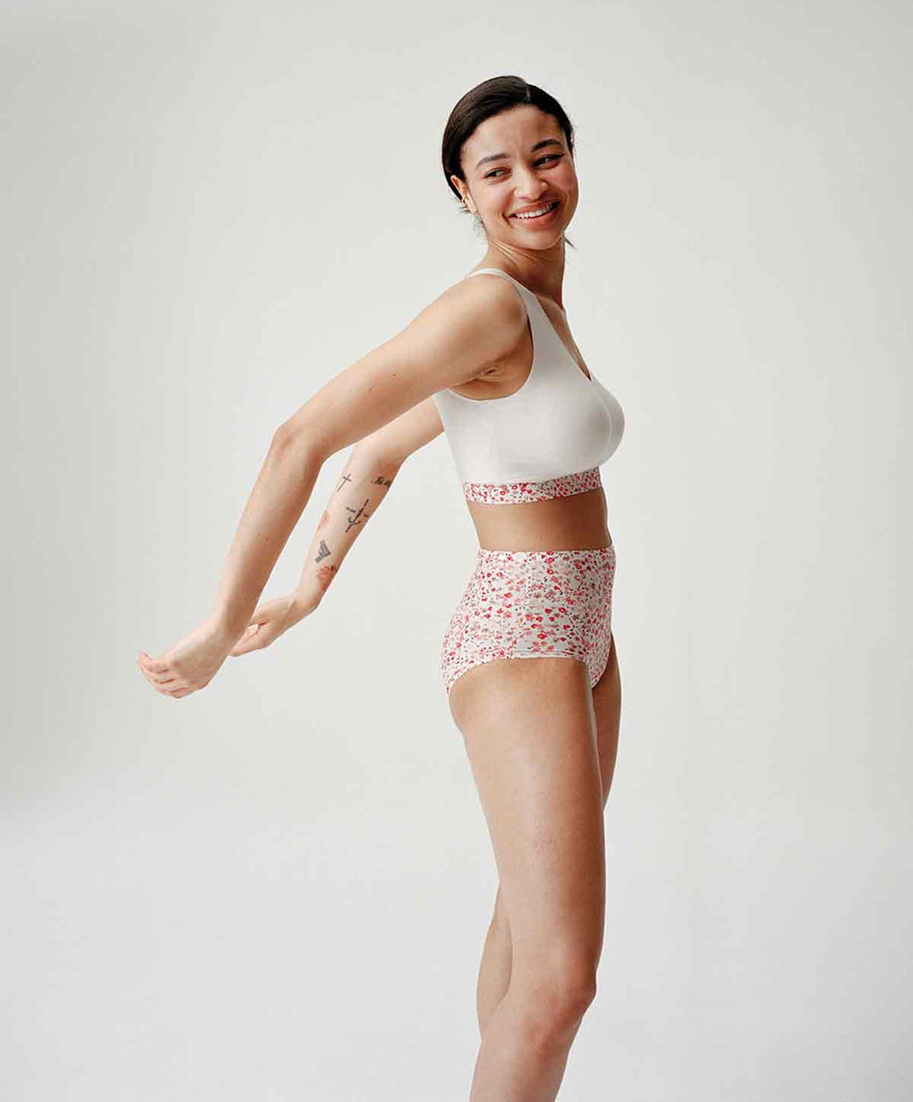 Culotte haute à fleurs Chantelle Soft Stretch springtime C11D70-02S