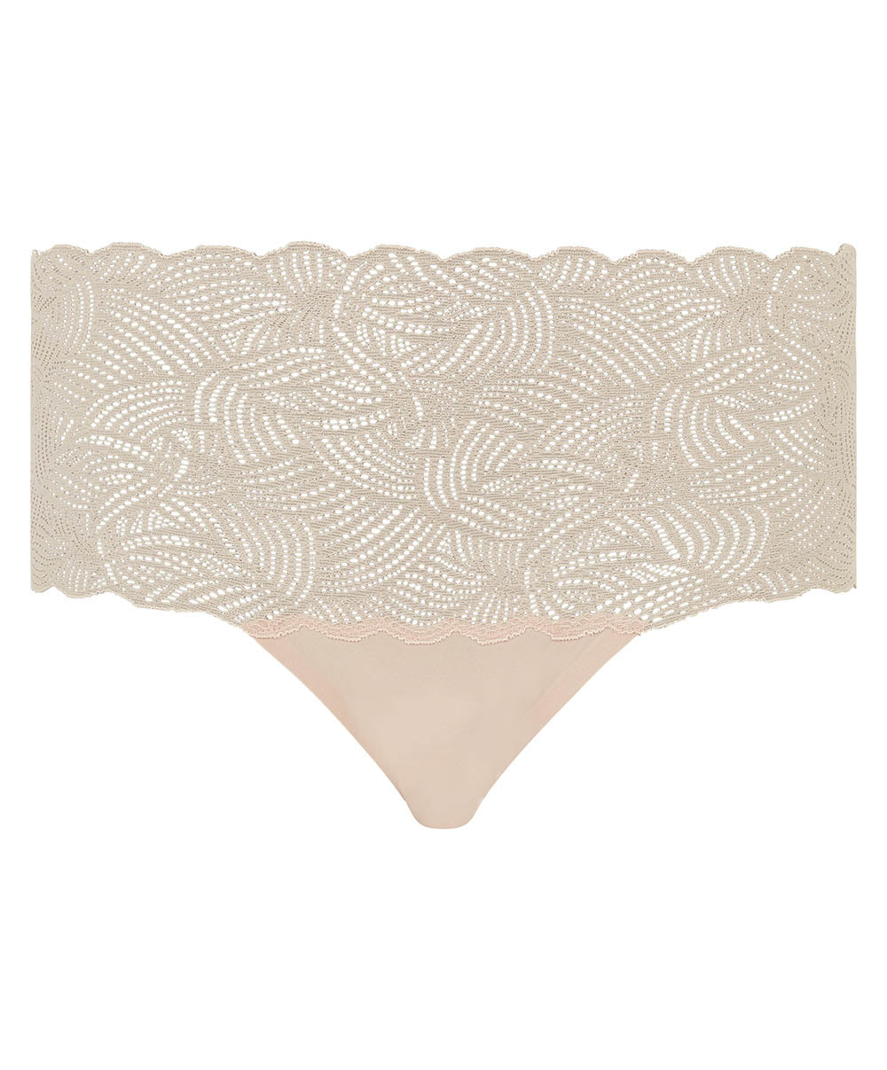 Culotte taille haute dentelle nouvelle forme Chantelle Softstretch Beige doré C11G80-01N 1