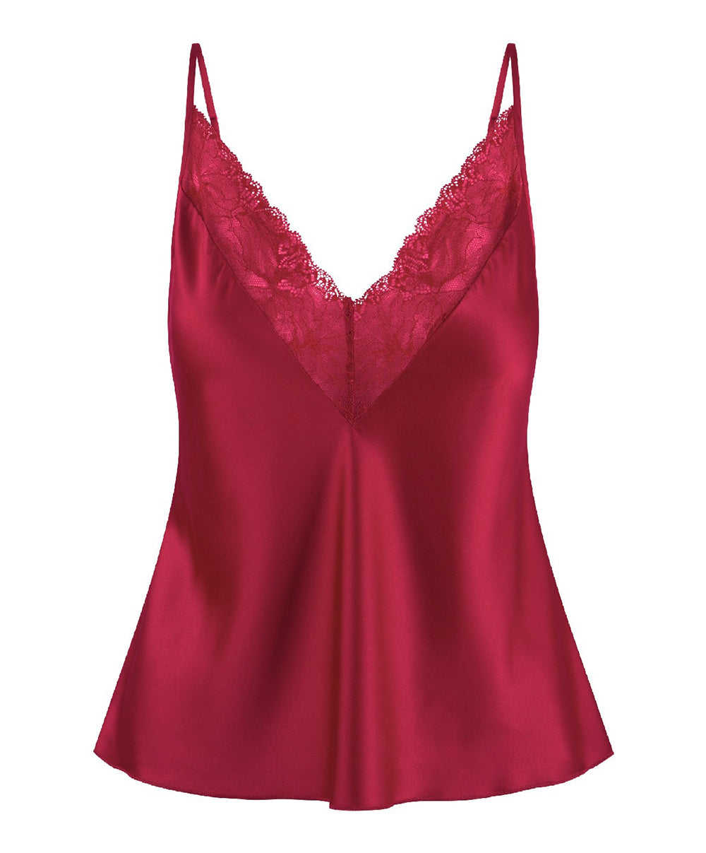Débardeur sexy satiné rouge cerise Lingadore Lingadore loungewear 7504P-164-CERI
