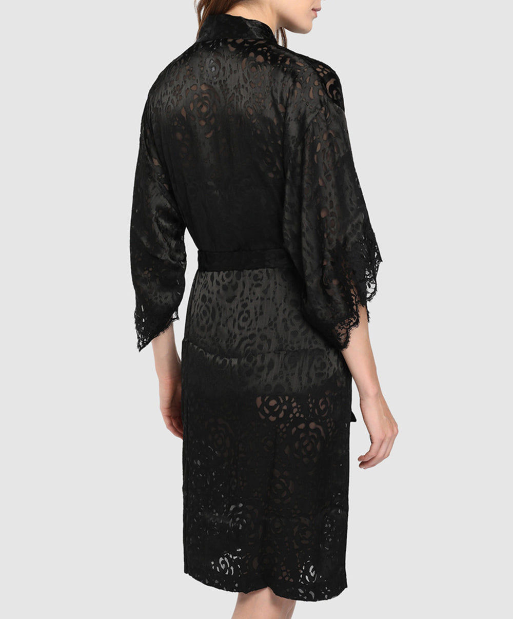 Déshabillé Lise Charmel Dressing Floral noir ALC2088-NO