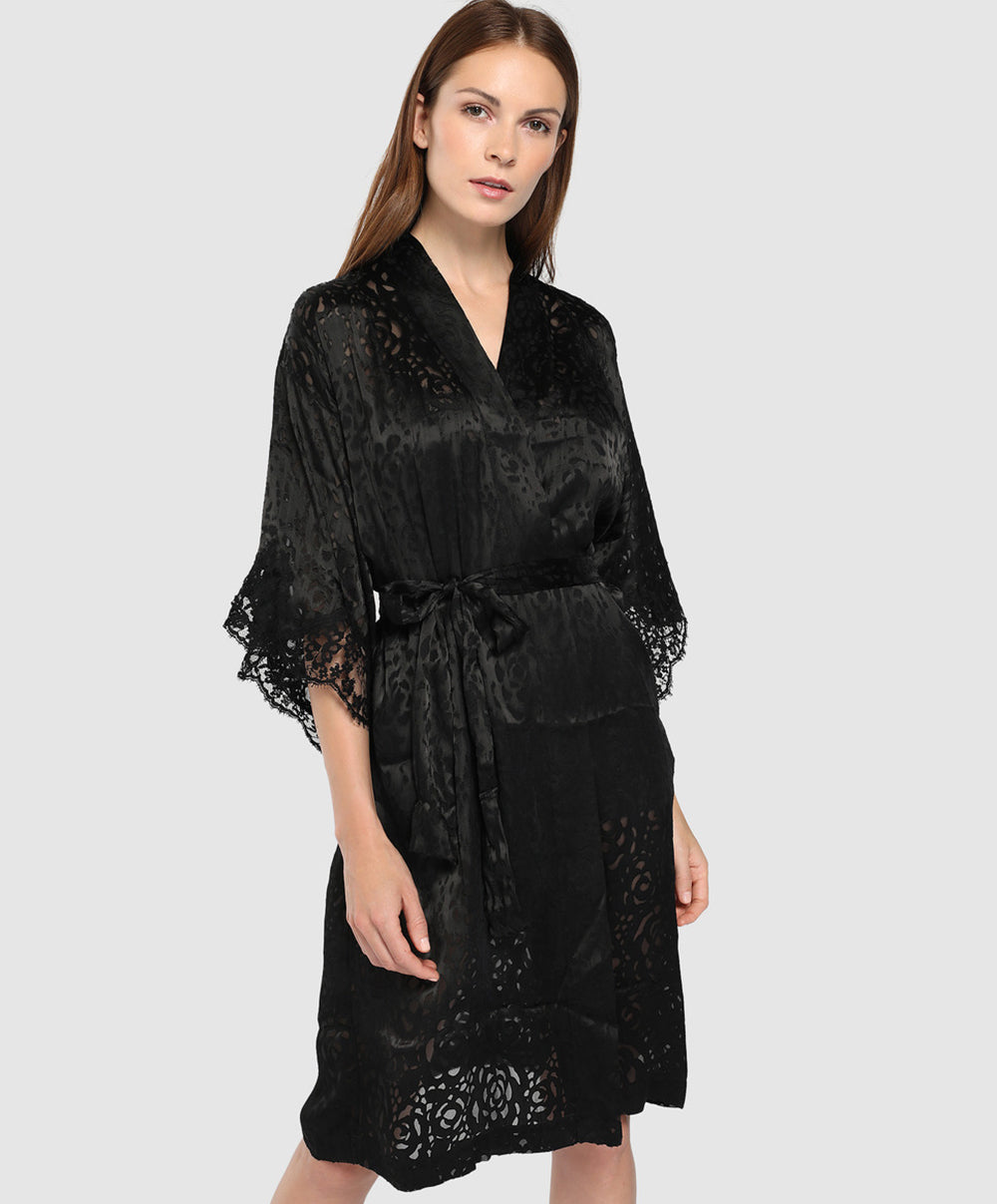 Déshabillé Lise Charmel Dressing Floral noir ALC2088-NO